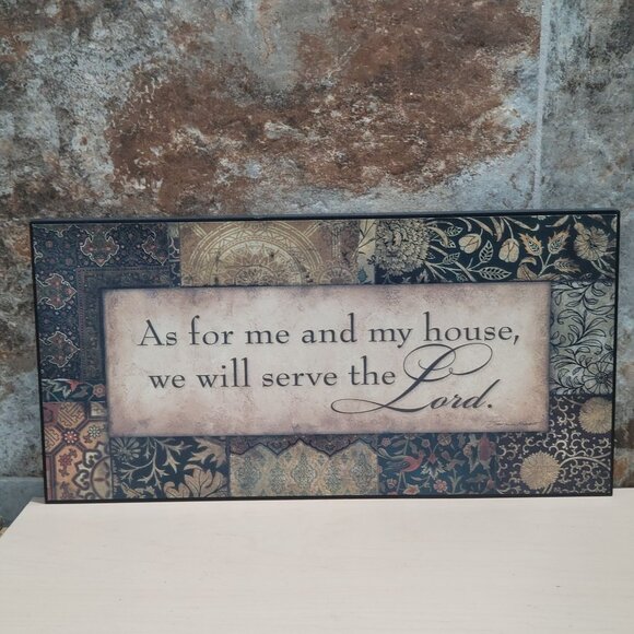 Bible Verse Sign Scripture Wall Art As For Me In My House We Will Serve The Lord - Picture 1 of 12